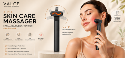 4 In 1 Portable Face Vibration Massager with Red Light Therapy